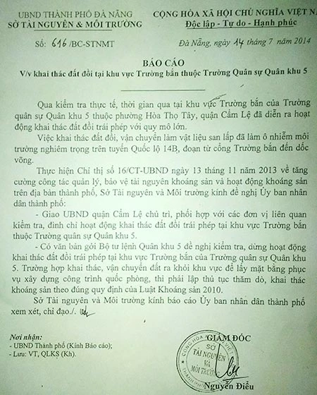 Xẻ núi trường bắn lấy đất trái phép? ảnh 2 Xẻ núi trường bắn lấy đất trái phép? ảnh 2