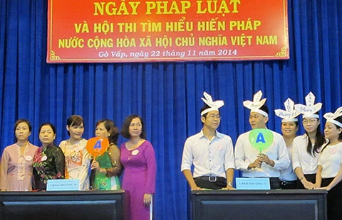 Hội thi cán bộ gương mẫu chấp hành pháp luật ảnh 1 Hội thi cán bộ gương mẫu chấp hành pháp luật ảnh 1