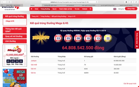 Vietlott cảnh báo lừa đảo bán tờ thông báo kết quả ảnh 1 Thêm 1 người trúng số Jackpot trị giá 64,8 tỉ đồng - ảnh 1