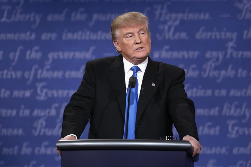 Ông Trump trong buổi tranh luận. Ảnh: AFP