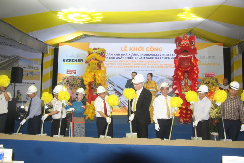 Khởi công xây dựng Khu nhà xưởng cho thuê - Indusvalley Chu Lai, Nhà máy sản xuất thiết bị làm sạch Kärcher Việt Nam. Ảnh: TN