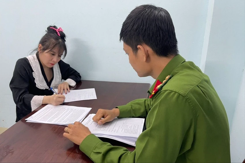 Công chúa Tam Kỳ bị công an tạm giữ về hành vi cho vay lãi nặng. Ảnh: CA