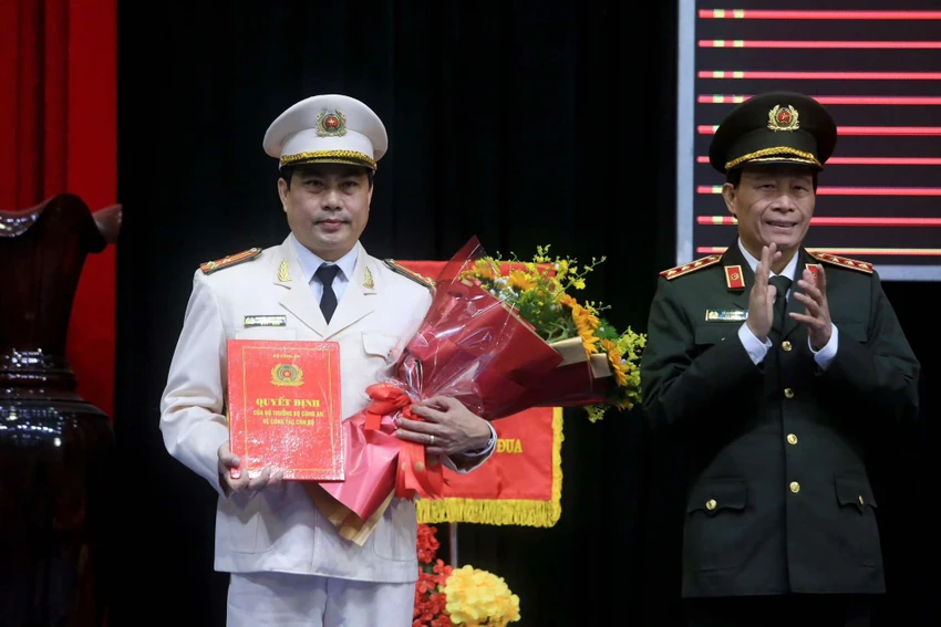 Thuợng tá Nguyễn Xuân Hoàng được bổ nhiệm giữ chức Phó Giám đốc Công an tỉnh Quảng Nam. Ảnh: TN
