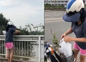 Camera ghi cảnh một phụ nữ trộm cây nơi công cộng