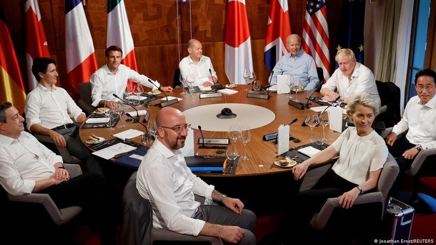 Các lãnh đạo G7 tại hội nghị thượng đỉnh ở Đức. Ảnh: REUTERS Các lãnh đạo G7 tại hội nghị thượng đỉnh ở Đức. Ảnh: REUTERS