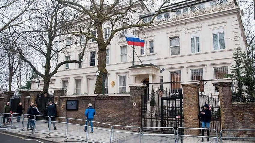 Đại sứ quán Nga tại London. Ảnh: TASS Đại sứ quán Nga tại London. Ảnh: TASS