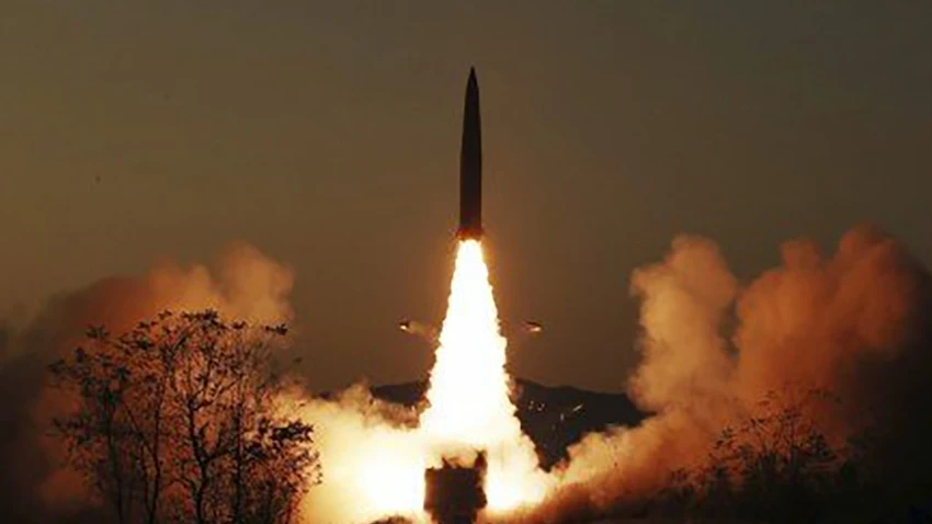 Một vụ phóng thử tên lửa của Triều Tiên trong năm 2022. Ảnh: KCNA