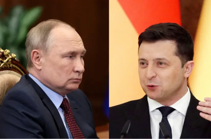 Tổng thống Nga Vladimir Putin (trái) và Tổng thống Ukraine Volodymyr Zelensky. Ảnh: REUTERS Tổng thống Nga Vladimir Putin (trái) và Tổng thống Ukraine Volodymyr Zelensky. Ảnh: REUTERS
