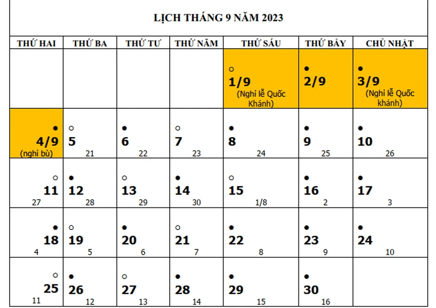 Chính thức lịch nghỉ lễ Quốc khánh 2023. Ảnh: V.LONG Chính thức lịch nghỉ lễ Quốc khánh 2023. Ảnh: V.LONG