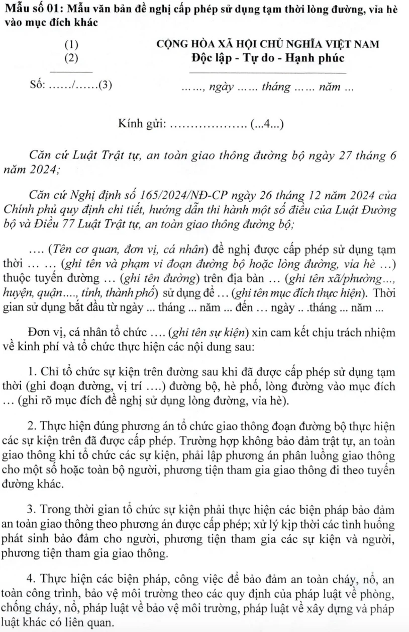 Mẫu đơn xin phép tổ chức đám tang, đám cưới