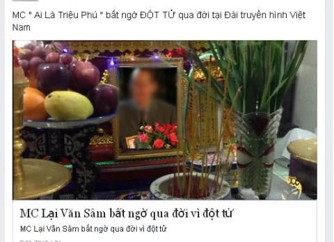 Lại Văn Sâm, MC, Sơn Tùng, Chí Trung, tin đồn, qua đời, mạng xã hội, facebook Lại Văn Sâm, MC, Sơn Tùng, Chí Trung, tin đồn, qua đời, mạng xã hội, facebook