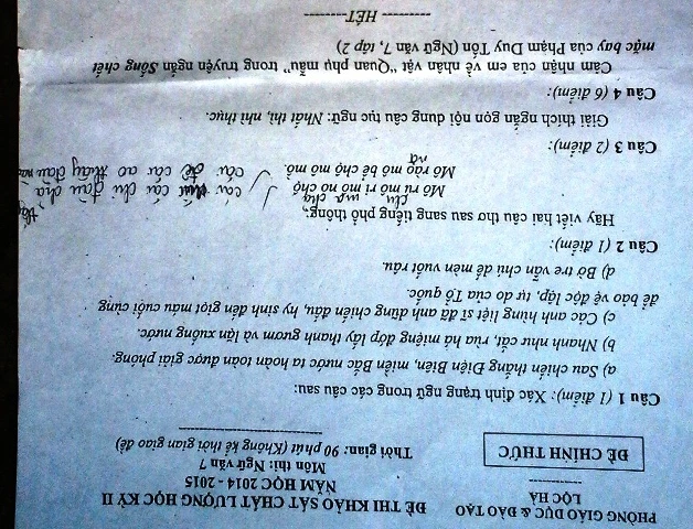 Đề thi lạ ‘trắc nghiệm’ tiếng địa phương ảnh 1 Đề thi lạ ‘trắc nghiệm’ tiếng địa phương ảnh 1