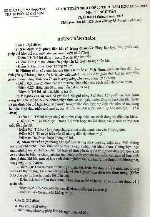 Công bố đáp án chính thức thi tuyển sinh lớp 10 tại TP.HCM ảnh 4 Công bố đáp án chính thức thi tuyển sinh lớp 10 tại TP.HCM ảnh 4