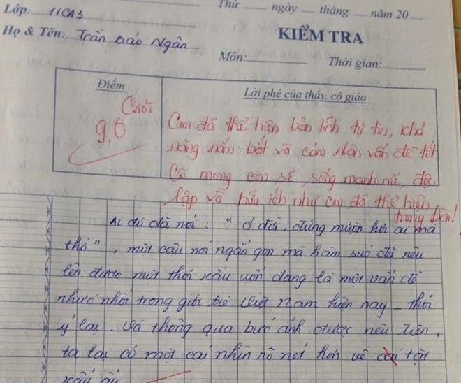 Bài văn của học sinh Bảo Ngân. d