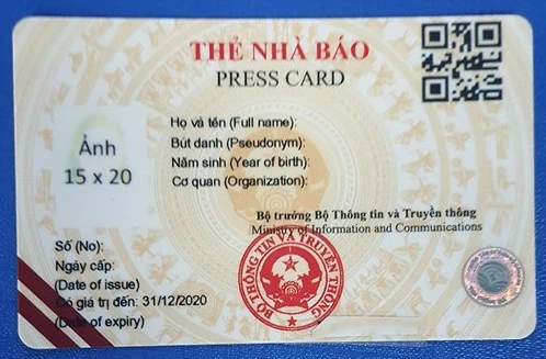 Chi tiết mẫu thẻ nhà báo mới, thời hạn 2016-2020 ảnh 1