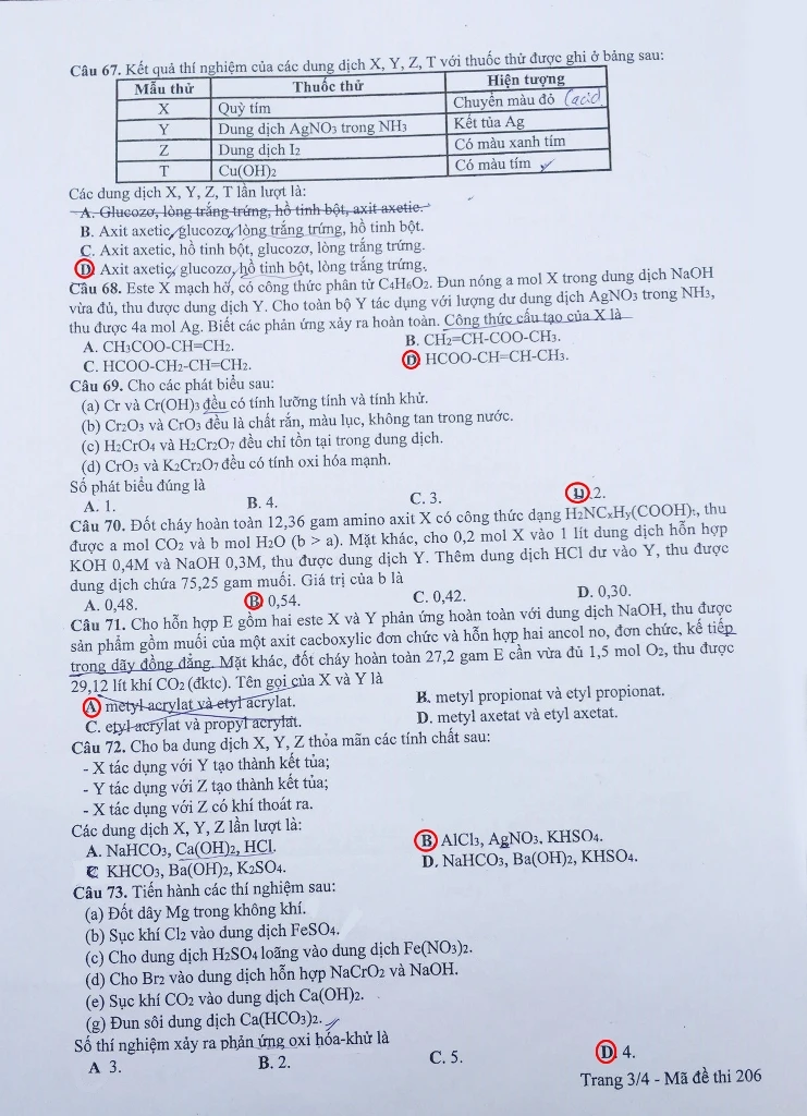 Đề thi, gợi ý bài giải các mã đề môn Hóa học ảnh 6 Đề thi, gợi ý bài giải các mã đề môn Hóa học ảnh 6