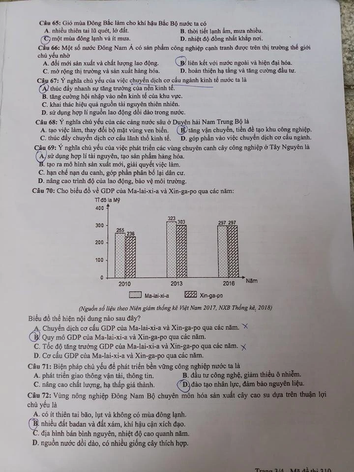 Đề thi và gợi ý bài giải môn Địa lý kỳ thi THPT quốc gia 2019 ảnh 3 Đề thi và gợi ý bài giải môn Địa lý kỳ thi THPT quốc gia 2019 ảnh 3