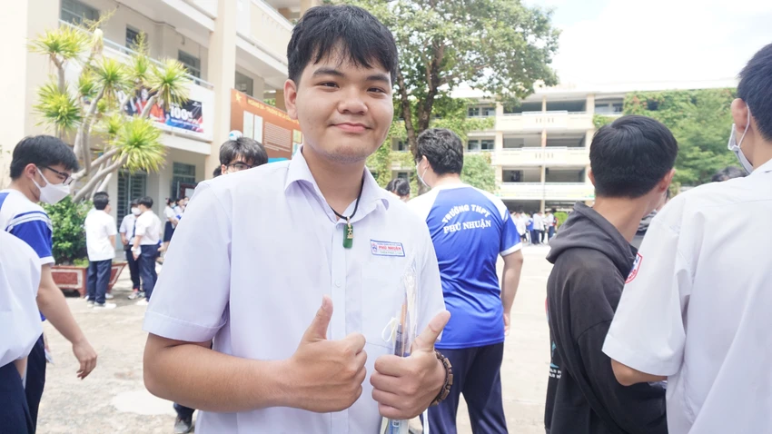 Thiên Phúc tự tin với bài thi của mình. Ảnh: Nguyễn Quyên Thiên Phúc tự tin với bài thi của mình. Ảnh: Nguyễn Quyên