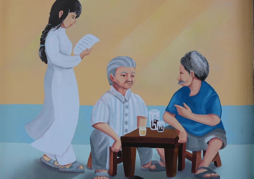 bức bích họa nằm trên đường Bùi Thị Xuân.