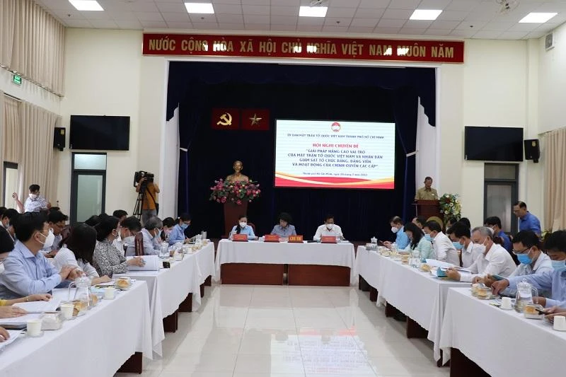 Hội nghị nhằm nâng cao công tác giám sát của hệ thống mặt trận TP.HCM. Ảnh: THU DUYÊN Hội nghị nhằm nâng cao công tác giám sát của hệ thống mặt trận TP.HCM. Ảnh: THU DUYÊN