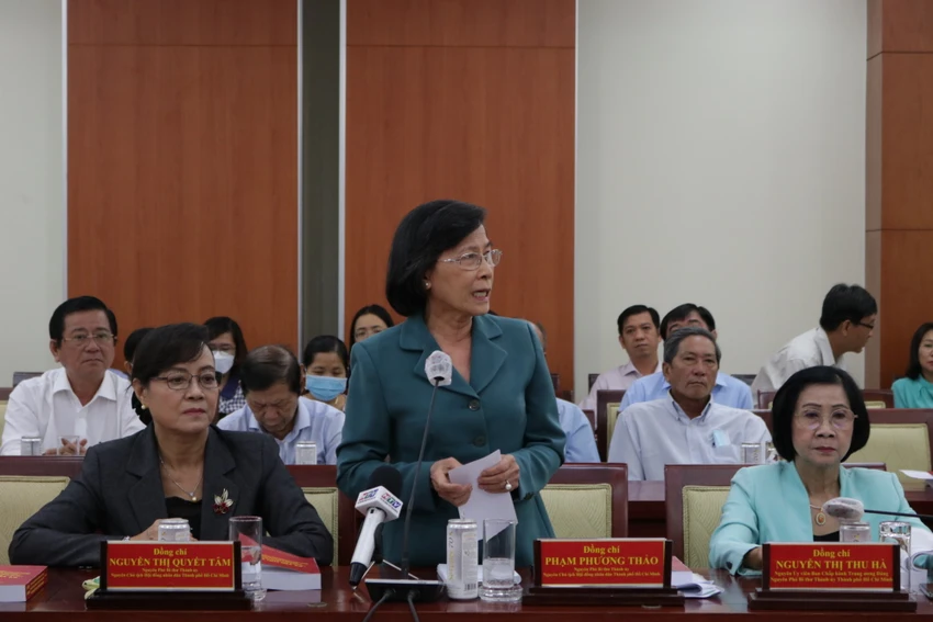 Bà Phạm Phương Thảo nêu ý kiến tại hội thảo. Ảnh: THANH TUYỀN