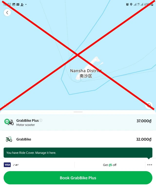 Công ty Grab bị phạt vì app có thông tin sai lệch chủ quyền Việt Nam ảnh 1 Công ty Grab bị phạt vì app có thông tin sai lệch chủ quyền Việt Nam ảnh 1