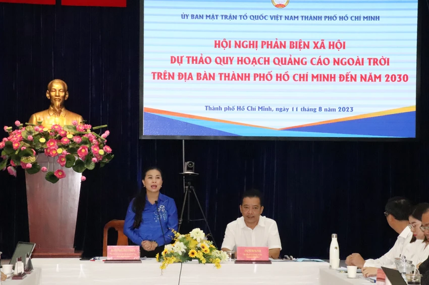 Bà Phan Kiều Thanh Hương kết luận hội nghị. Ảnh: MTTQ Bà Phan Kiều Thanh Hương kết luận hội nghị. Ảnh: MTTQ