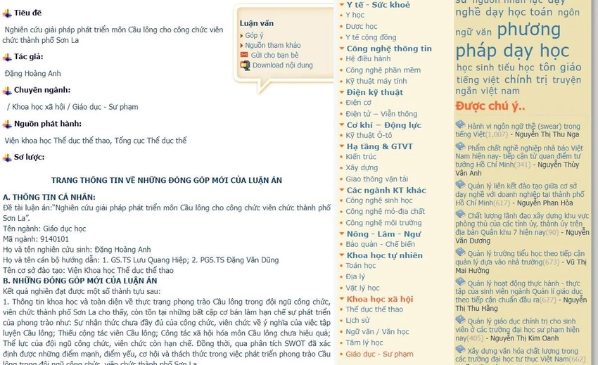 Luận văn được đăng tải công khai trên trang luanvan.moet.edu.vn. Ảnh chụp màn hình. Luận văn được đăng tải công khai trên trang luanvan.moet.edu.vn. Ảnh chụp màn hình.