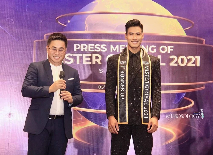 Nam vương Mister Global 2021 Danh Chiếu Linh (trái). Ảnh: PHÚ TRẦN Nam vương Mister Global 2021 Danh Chiếu Linh (trái). Ảnh: PHÚ TRẦN