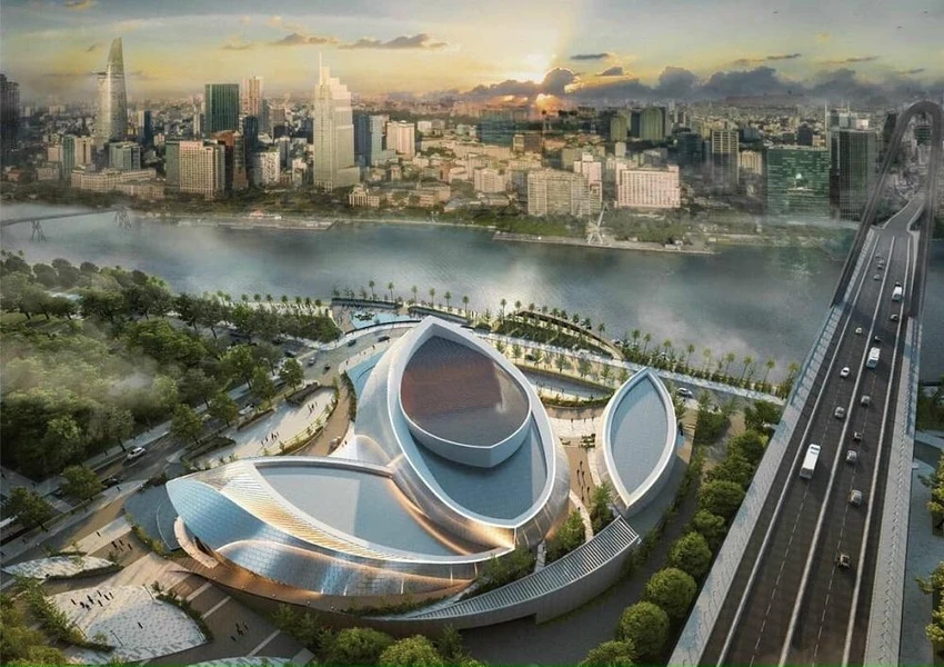 Phối cảnh Nhà hát Nhạc và Vũ kịch Opera Thủ Thiêm, TP.HCM. Phối cảnh Nhà hát Nhạc và Vũ kịch Opera Thủ Thiêm, TP.HCM.