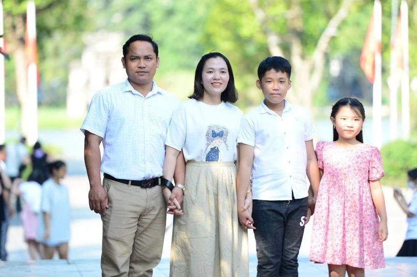 Gia đình chị Lê Thị Hạnh và anh Nguyễn Xuân Đang. Ảnh: GĐCC Gia đình chị Lê Thị Hạnh và anh Nguyễn Xuân Đang. Ảnh: GĐCC