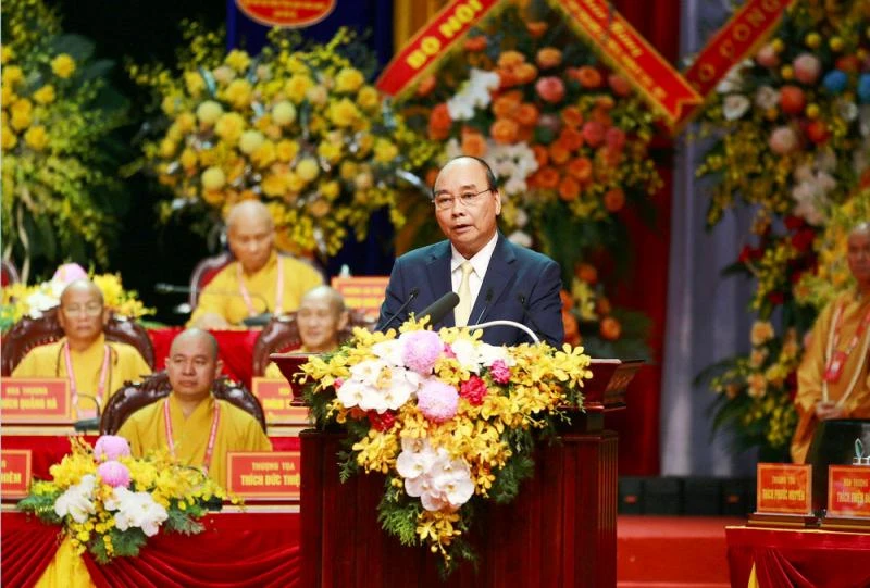 Chủ tịch nước Nguyễn Xuân Phúc bày tỏ, Phật giáo đã được đông đảo người dân đón nhận và tin theo. Ảnh: Phatgiao.org Chủ tịch nước Nguyễn Xuân Phúc bày tỏ, Phật giáo đã được đông đảo người dân đón nhận và tin theo. Ảnh: Phatgiao.org