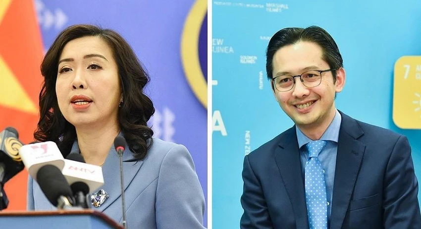 Hai tân Thứ trưởng Bộ Ngoại giao vừa được bổ nhiệm Lê Thị Thu Hằng và Đỗ Hùng Việt. Ảnh: VT tan-thu-truong-bo-ngoai-giao