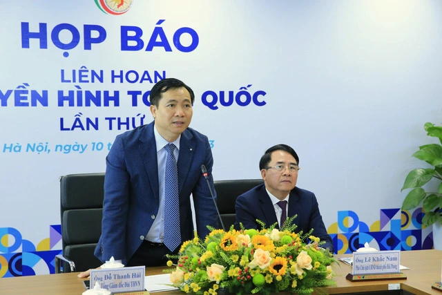 Ông Đỗ Thanh Hải, Phó TGĐ Đài Truyền hình Việt Nam phát biểu tại buổi họp báo. Ảnh: ĐL Ông Đỗ Thanh Hải, Phó TGĐ Đài Truyền hình Việt Nam phát biểu tại buổi họp báo. Ảnh: ĐL