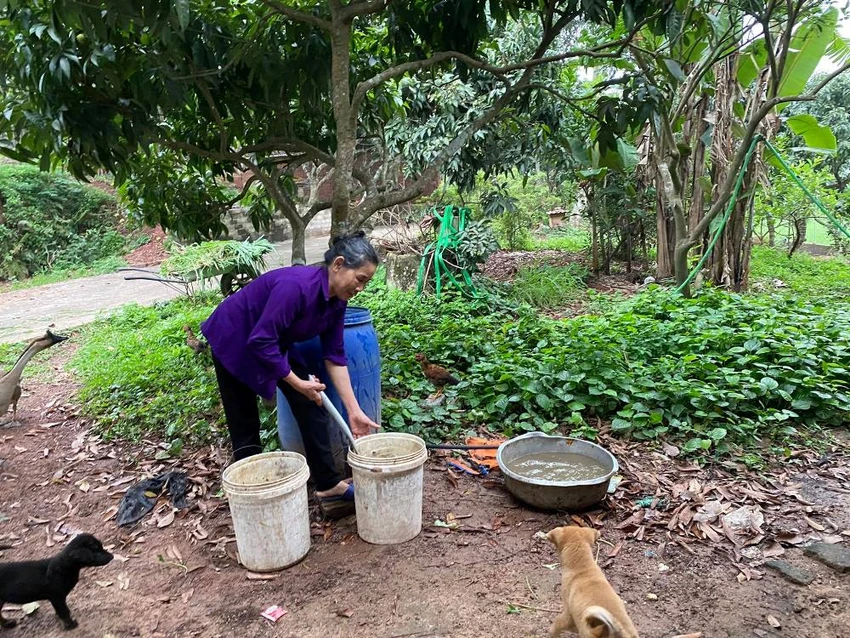 Công việc thường ngày của bà Hưởng. Ảnh: VT. Công việc thường ngày của bà Hưởng. Ảnh: VT.