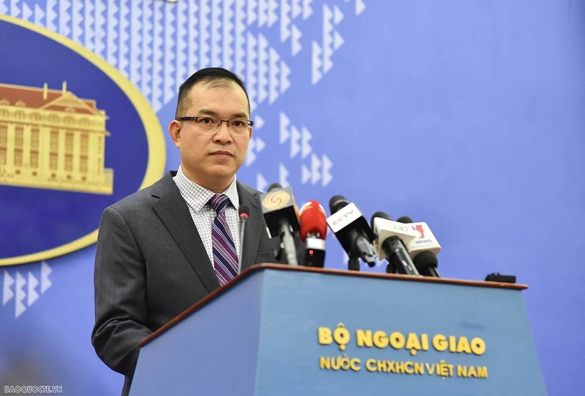 Phó Phát ngôn viên Bộ Ngoại giao Nguyễn Đức Thắng. Ảnh: NGUYỄN HỒNG. Phó Phát ngôn viên Bộ Ngoại giao Nguyễn Đức Thắng. Ảnh: NGUYỄN HỒNG.