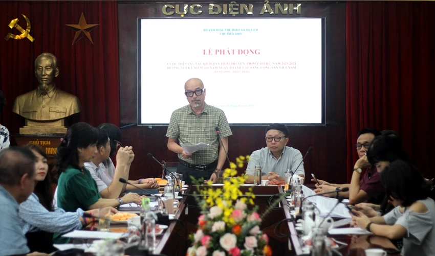 Cục trưởng Cục Điện ảnh Vi Kiến Thành khẳng định đây cũng là dịp tuyển chọn các kịch bản phim truyện và phim tài liệu có giá trị nội dung tư tưởng sâu sắc. Ảnh: VT. Cục trưởng Cục Điện ảnh Vi Kiến Thành khẳng định đây cũng là dịp tuyển chọn các kịch bản phim truyện và phim tài liệu có giá trị nội dung tư tưởng sâu sắc. Ảnh: VT.