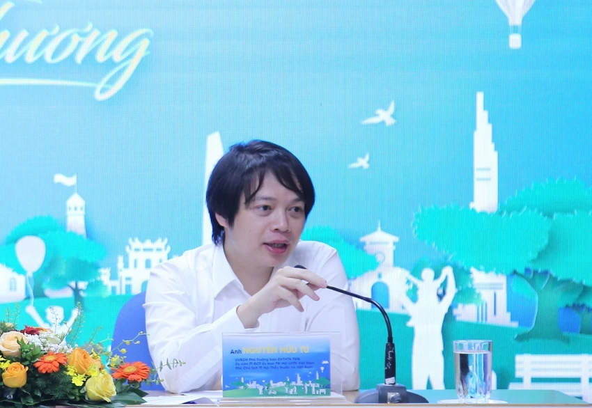 Anh Nguyễn Hữu Tú, đại diện BTC trả lời câu hỏi của báo chí. Ảnh: HOÀNG LONG. Anh Nguyễn Hữu Tú, đại diện BTC trả lời câu hỏi của báo chí. Ảnh: HOÀNG LONG.