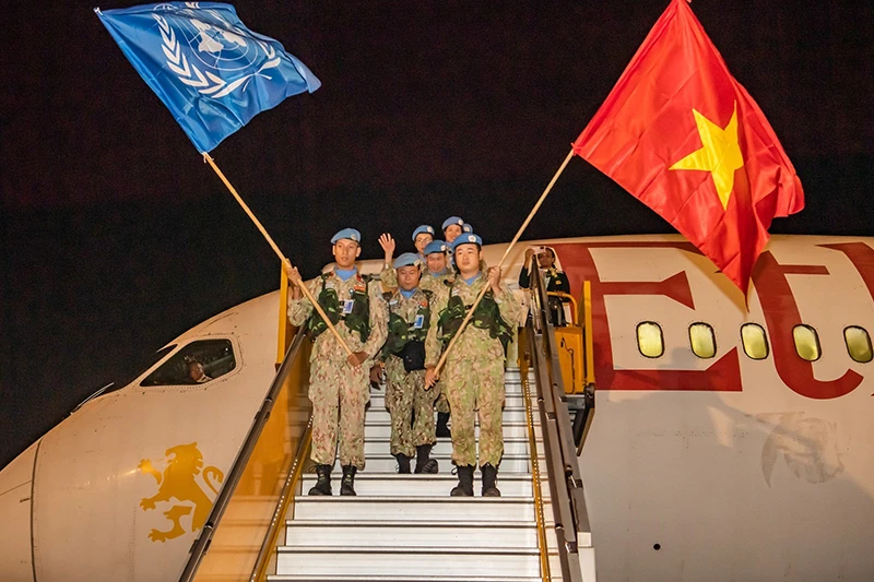 Đội Công binh số 1 Việt Nam đã hoàn thành xuất sắc nhiệm vụ và về nước an toàn. Ảnh: MOD