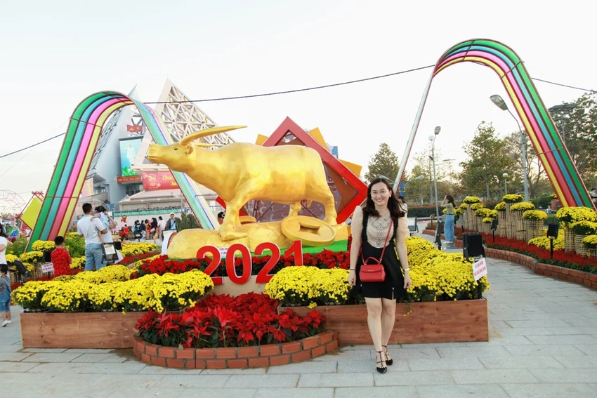Ngắm vườn hoa xuân Tân Sửu 2021 đặc sắc tại Ninh Thuận ảnh 1