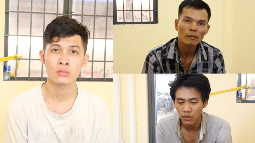 3 nghi can bị bắt giữ. Ảnh: VT 3 nghi can bị bắt giữ. Ảnh: VT