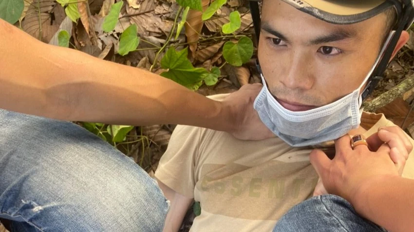 Cường bị công an TP Bảo Lộc bắt giữ. Ảnh: CACC Cường bị công an TP Bảo Lộc bắt giữ. Ảnh: CACC