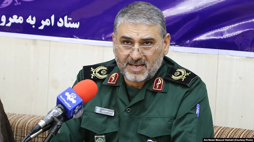 Tướng Hassan Shahvarpour - chỉ huy Lực lượng Vệ binh Cách mạng Hồi giáo Iran (IRGC) ở tỉnh Khuzestan vừa bị Mỹ trừng phạt. Ảnh: ARA NEWS
