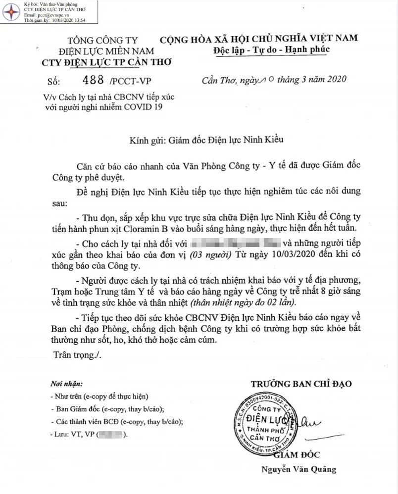 Hậu Giang: Hàng loạt cán bộ phải cách ly ở nhà vì COVID-19 ảnh 2 Hậu Giang: Hàng loạt cán bộ phải cách ly ở nhà vì COVID-19 ảnh 2