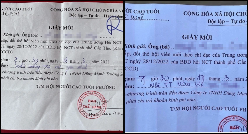 Trong hai ngày 17 và 18-3, Hội Người cao tuổi phường Lê Bình, quận Cái Răng triển khai cấp, đổi thẻ hội viên cho người cao tuổi ở địa phương. Ảnh: CHÂU ANH
