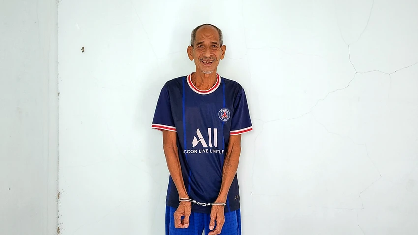 Ông Danh Rương tại cơ quan công an. Ảnh: CACC Ông Danh Rương tại cơ quan công an. Ảnh: CACC