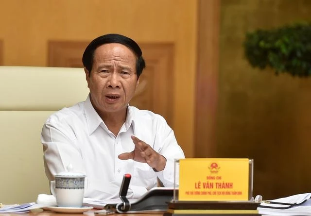 Phó Thủ tướng Chính phủ Lê Văn Thành phát biểu tại cuộc họp. Ảnh: VGP