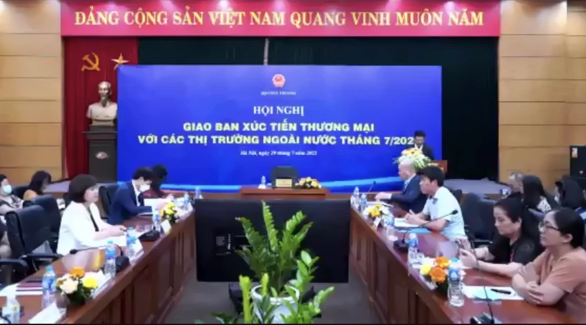 Bộ Công Thương tổ chức hội nghị giao ban xúc tiến thương mại với các thị trường ngoài nước tháng 7-2022. Ảnh: AH Bộ Công Thương tổ chức hội nghị giao ban xúc tiến thương mại với các thị trường ngoài nước tháng 7-2022. Ảnh: AH