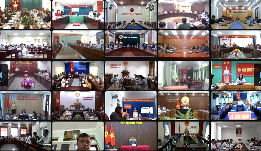Hội nghị được kết nối trực tuyến đến 28 tỉnh, thành phố ven biển. Ảnh: AH Hội nghị được kết nối trực tuyến đến 28 tỉnh, thành phố ven biển. Ảnh: AH