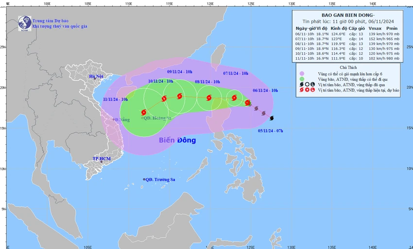 Cuồng phong YINXING sắp vào Biển Đông, miền Trung vẫn mưa lớn